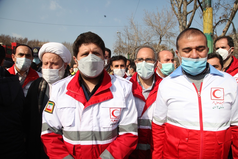 پشتیبانی امدادی مراسم تشییع شهدای سانحه هوایی در تبریز